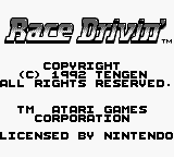 Race Drivin title screen for GameBoy